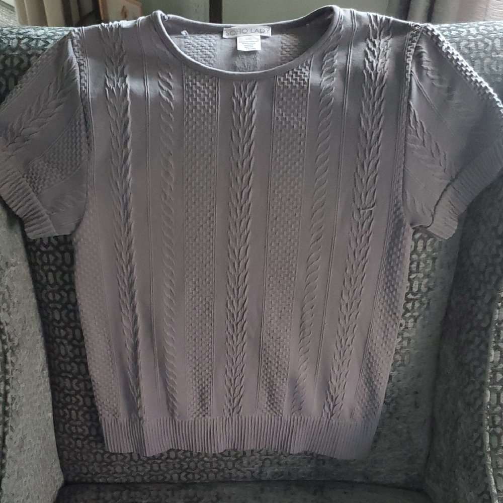 Soho Lady Gray Short Sleeve Top